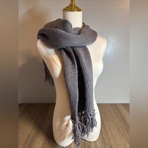 Unisex - Handmade Knit Scarf Gray One of a Kind